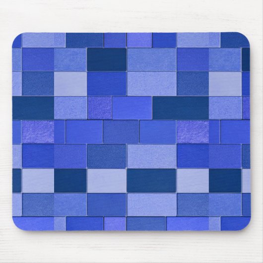 Blaue Mosaikfliesen Mousepad (Vorne)