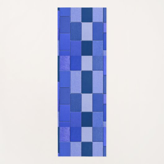Blaue Mosaikfliesen Yogamatte (Vorderseite)