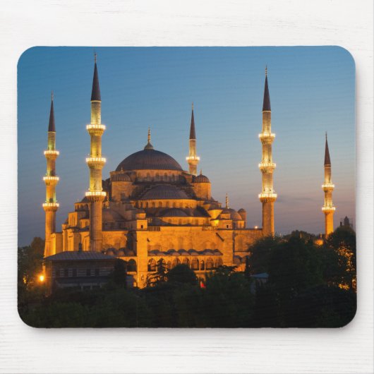 Blaue Moschee an der Dämmerung Mousepad (Vorne)