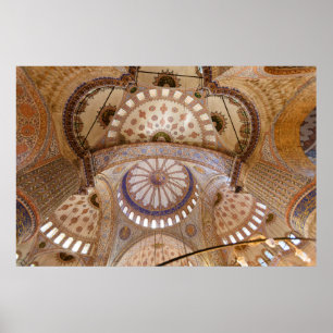 Blaue Moschee Decke Detail Poster