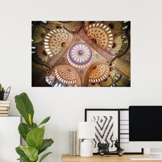 Blaue Moschee-Decke in Istanbul Poster (Heimbüro)