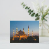 Blaue Moschee in der Dämmerung Postkarte (Stehend Vorderseite)