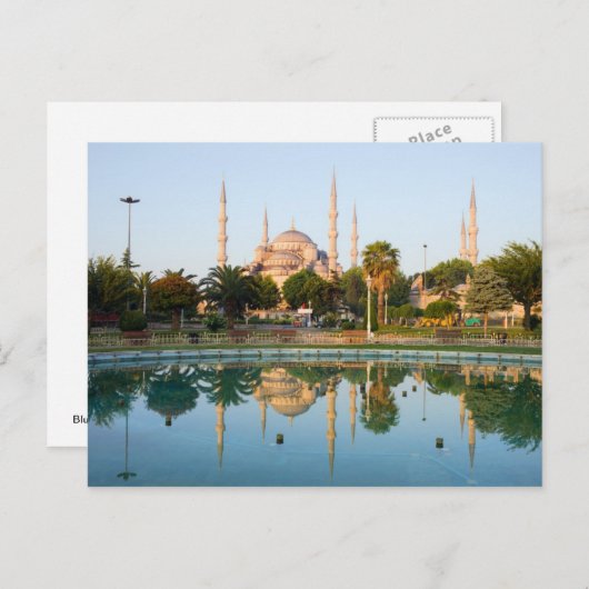 Blaue Moschee in der Morgendämmerung Postkarte (Vorne/Hinten)