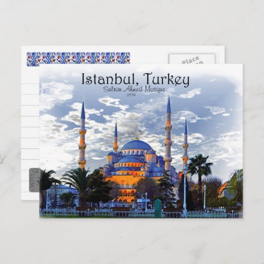 Blaue Moschee - Istanbul Postkarte (Vorne/Hinten)