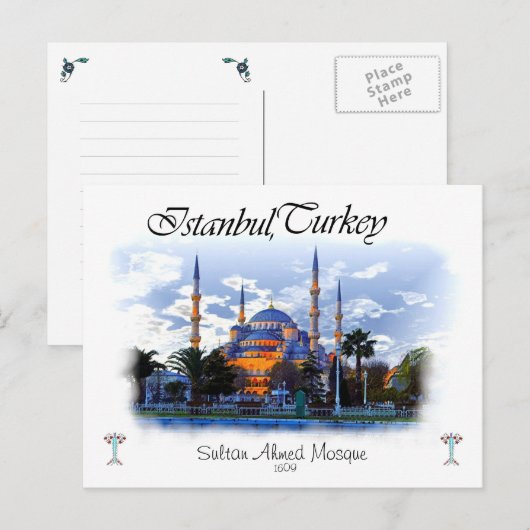 Blaue Moschee - Istanbul Postkarte (Vorne/Hinten)