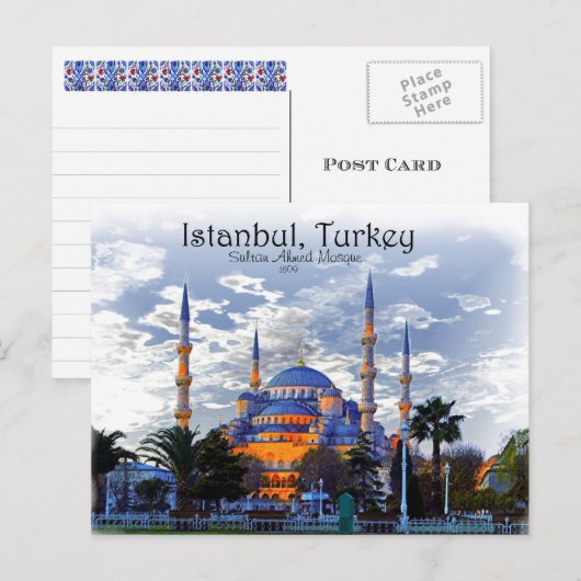 Blaue Moschee - Istanbul Postkarte (Vorne/Hinten)