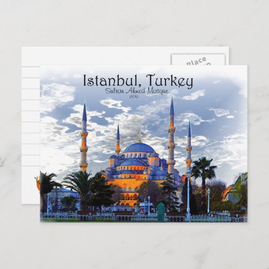 Blaue Moschee - Istanbul Postkarte (Vorne/Hinten)