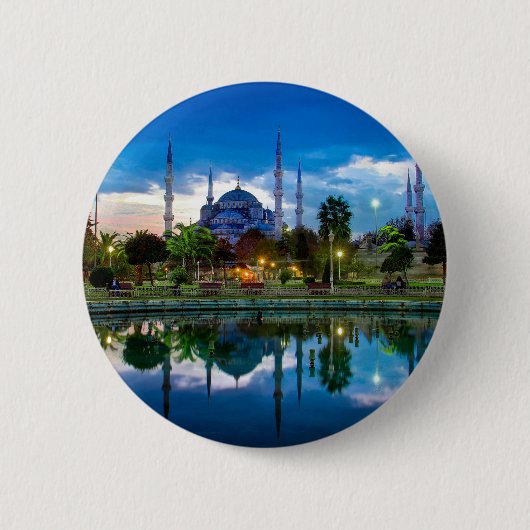 Blaue Moschee Istanbuls in der Türkei Button (Vorderseite)