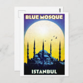 Blaue Moschee, Kirche, Istanbul, Türkei, Vintag Postkarte (Vorne/Hinten)