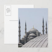 Blaue Moschee mit der Kuppelkurve Postkarte (Vorne/Hinten)
