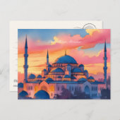 Blaue Moschee Postkarte (Vorne/Hinten)