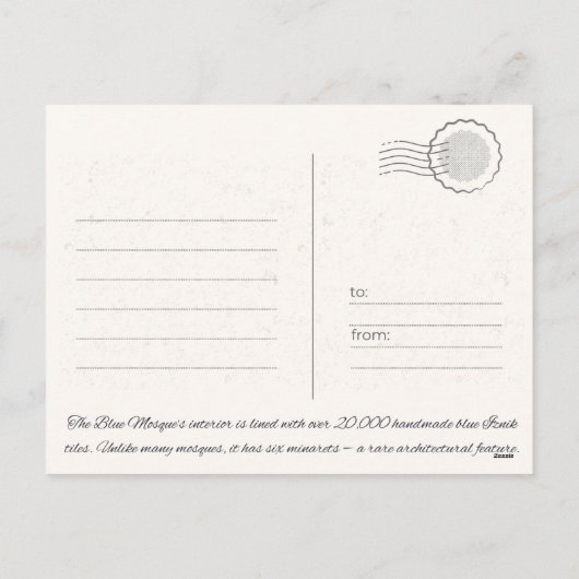 Blaue Moschee Postkarte (Rückseite)