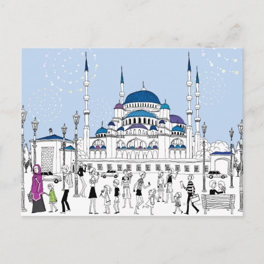 Blaue Moschee Postkarte (Vorderseite)