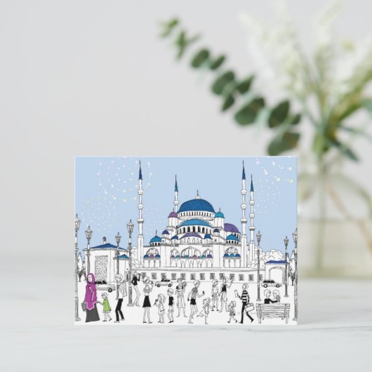 Blaue Moschee Postkarte (Stehend Vorderseite)