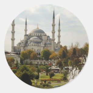 Blaue Moschee Runder Aufkleber