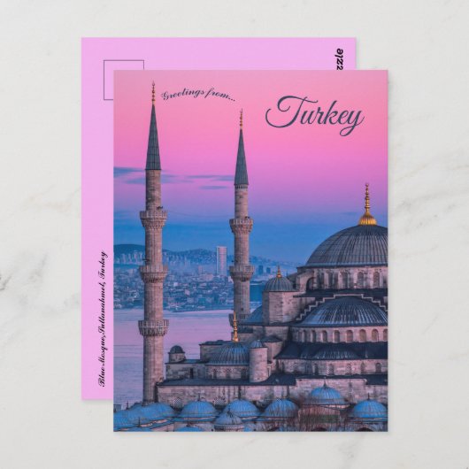 Blaue Moschee Sultanahmet Türkei Postkarte (Vorne/Hinten)