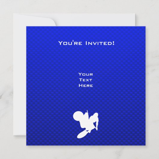 Blaue Motocross-Peitsche Einladung (Vorderseite)