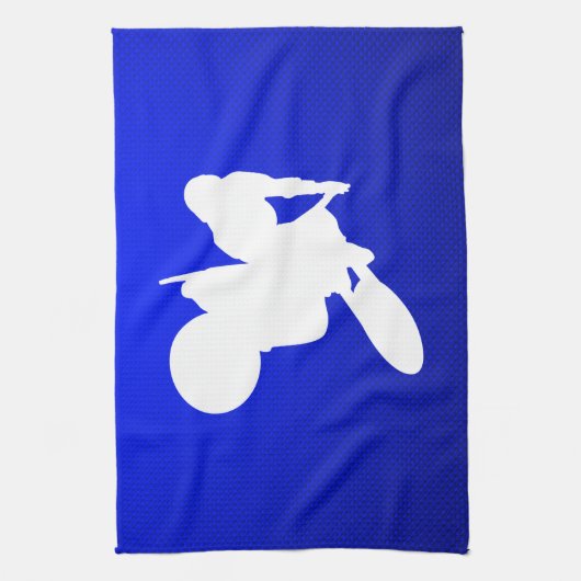 Blaue Motocross-Peitsche Geschirrtuch (Vertikal)