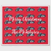 Blaue Motorräder - Weihnachten Geschenkpapier (Flach)