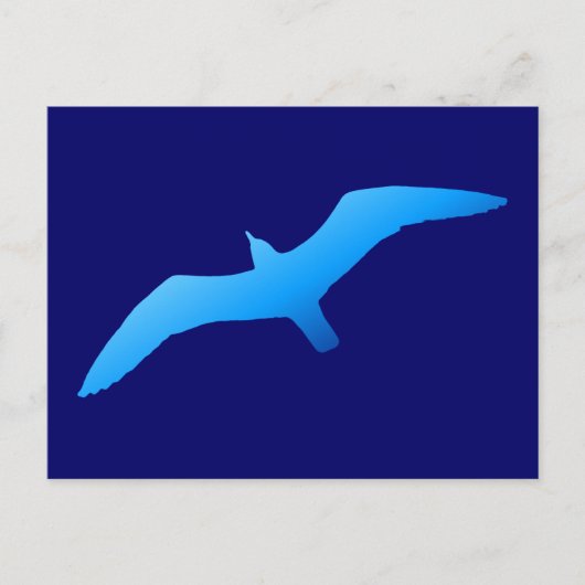 Blaue Möwe im Flug Postkarte (Vorderseite)