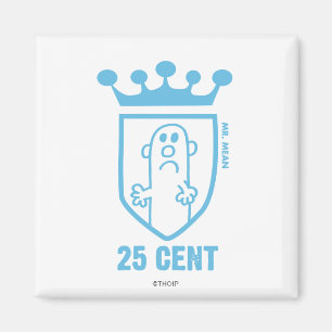 Blaue Mr. Mean-Krone und -Wappen Magnet