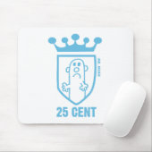 Blaue Mr. Mean-Krone und -Wappen Mousepad (Mit Mouse)