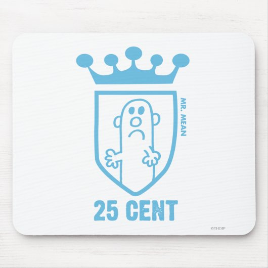 Blaue Mr. Mean-Krone und -Wappen Mousepad (Vorne)