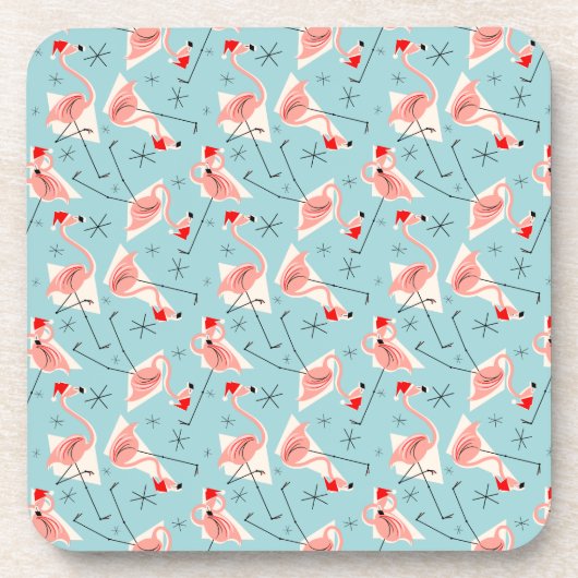 Blaue multi Untersetzer Flamingo-Sankt Plastik (Vorderseite)