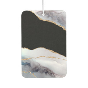 Blaue Murmel-Achat-Schwarze Golden-Glitter-Akzente Autolufterfrischer