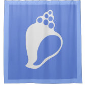 Blaue Muschel Duschvorhang (Vorderseite)