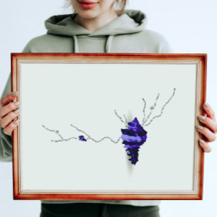 Blaue Muschel Elfenbeinküste Japandi Poster