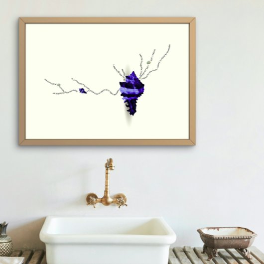 Blaue Muschel Elfenbeinküste Japandi Poster