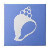Blaue Muschel Fliese (Vorderseite)