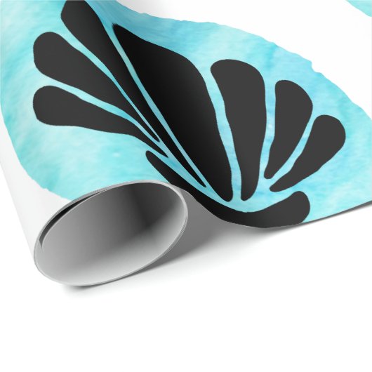 Blaue Muschel Geschenkpapier (Rolleneckpunkt)