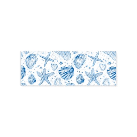 Blaue Muschel-Harmonie Permastempel (Design)