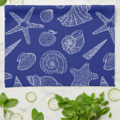 Blaue Muschel Küchentuch (Gefaltet)