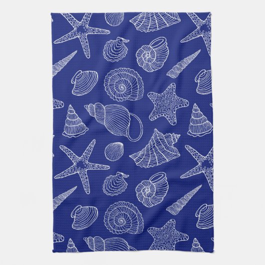 Blaue Muschel Küchentuch (Vertikal)
