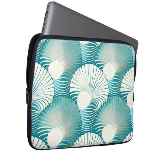 Blaue Muschel Laptopschutzhülle (Vorne Rechts)