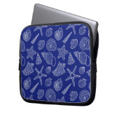 Blaue Muschel Laptopschutzhülle (Vorderseite Links)