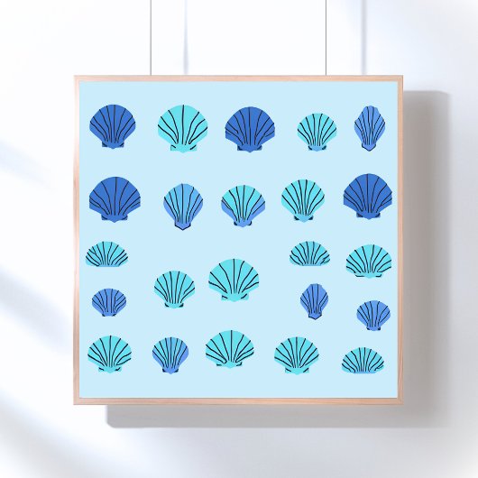 Blaue Muschel Poster