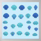Blaue Muschel Poster (Vorne)