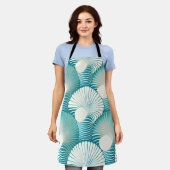 Blaue Muschel Schürze (Getragen)