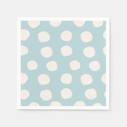 Blaue Muschel Serviette (Vorderseite)