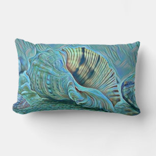 Blaue Muscheln am Strand Lendenkissen