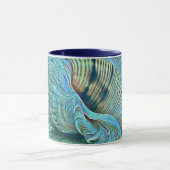 Blaue Muscheln am Strand Tasse (Zentrum)