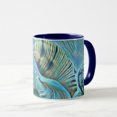 Blaue Muscheln am Strand Tasse (VorderseiteRechts)