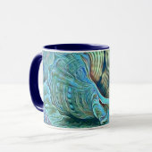 Blaue Muscheln am Strand Tasse (Vorderseite Links)