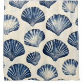 Blaue Muscheln Duschvorhang (Vorderseite)