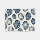 Blaue Muscheln Fleecedecke (Vorderseite (Horizontal))