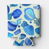Blaue Muscheln Ozeanmuster Dosenkühler (Rückseite)
